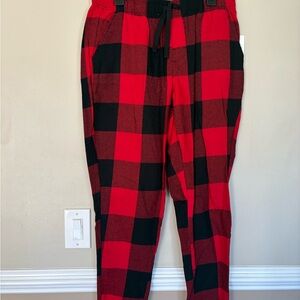 Old Navy Red and Black Plaid Pants